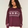 Ylisuuri Heart Pattern Crew -villapaita