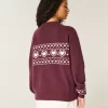 Ylisuuri Heart Pattern Crew -villapaita