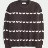 Ylisuuri Heart Pattern Crew -villapaita Ylisuuri Heart Pattern Crew -villapaita