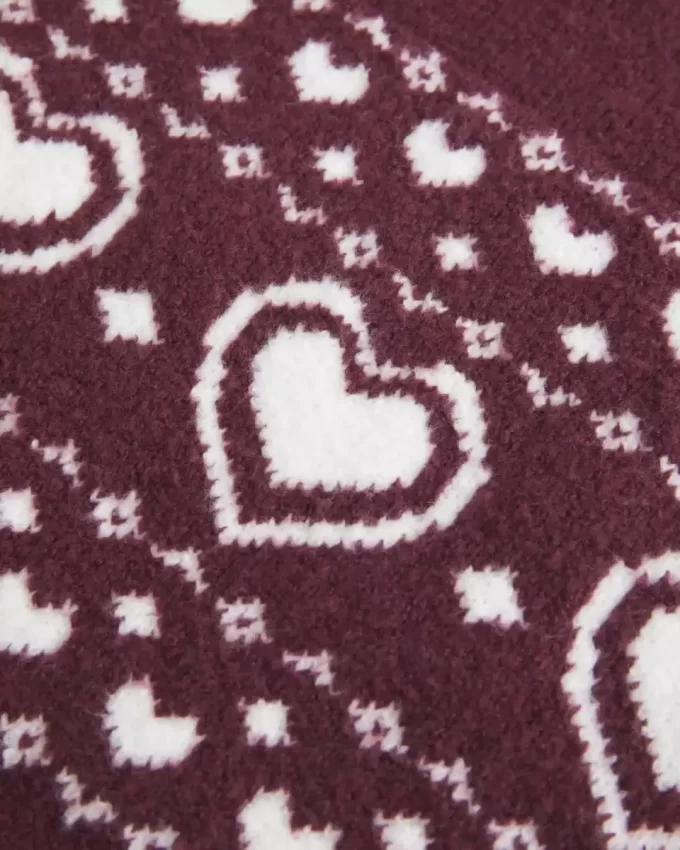 Ylisuuri Heart Pattern Crew -villapaita