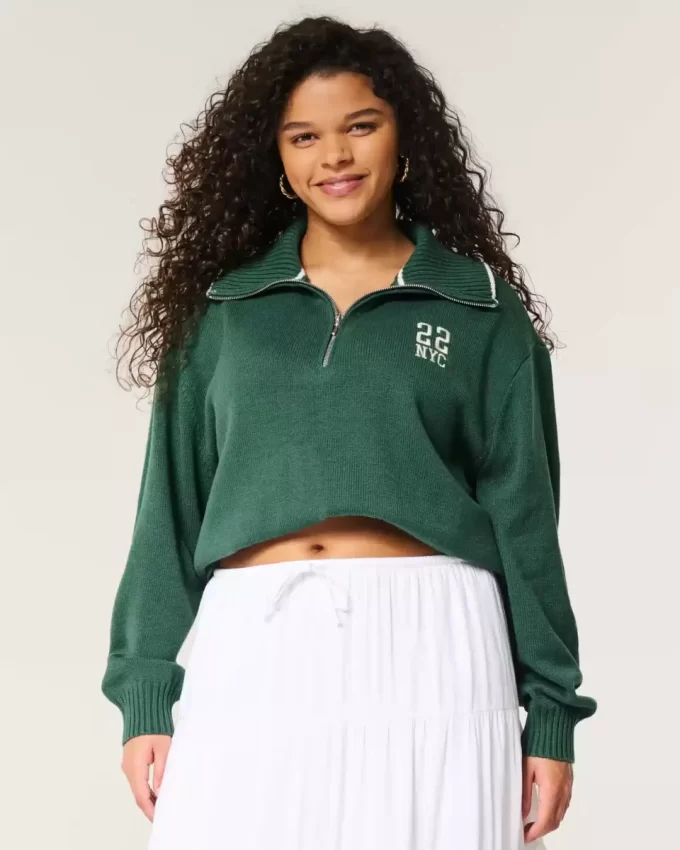 Ylisuuri NYC Graphic Half-Zip -villapaita Ylisuuri NYC Graphic Half-Zip -villapaita