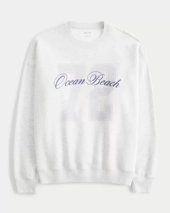 Ylisuuri Ocean Beach Graphic Crew -huppari Ylisuuri Ocean Beach Graphic Crew -huppari