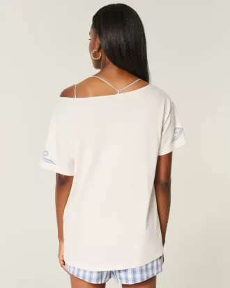 Ylisuuri off-the-shoulder-grafiikkapaita