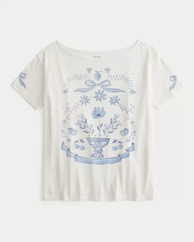 Ylisuuri off-the-shoulder-grafiikkapaita Ylisuuri off-the-shoulder-grafiikkapaita