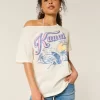 Ylisuuri Off-the-Shoulder Kauai Graphic T-paita Ylisuuri Off-the-Shoulder Kauai Graphic T-paita