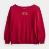 Ylisuuri off-the-shoulder Lunar New Year Graafinen collegepaita