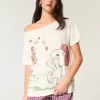 Ylisuuri off-the-shoulder Snoopy Graphic T-paita Ylisuuri off-the-shoulder Snoopy Graphic T-paita