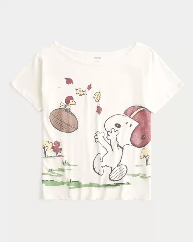 Ylisuuri off-the-shoulder Snoopy Graphic T-paita Ylisuuri off-the-shoulder Snoopy Graphic T-paita