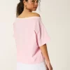 Ylisuuri off-the-shoulder Varsity -kukkagrafiikkapaita Ylisuuri off-the-shoulder Varsity -kukkagrafiikkapaita