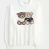Ylisuuri Teddy Bear Graphic Crew -villapaita