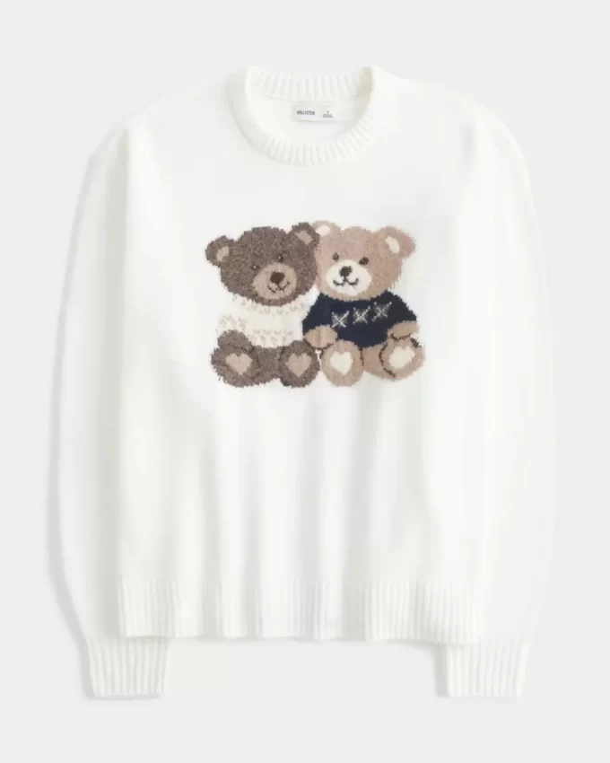 Ylisuuri Teddy Bear Graphic Crew -villapaita