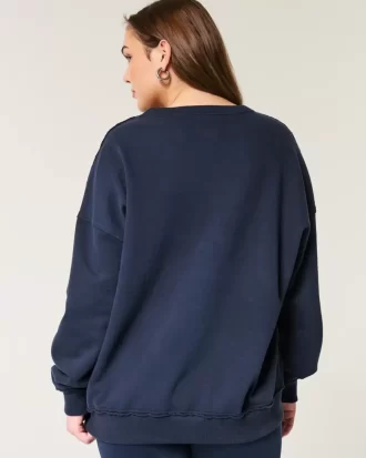 Ylisuuri UCLA Graphic Notch Neck -neulepaita